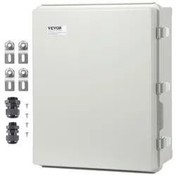 VEVOR Abzweigkasten  530 x 430 x 200 mm, Elektrogehäusekasten aus ABS-Kunststoff mit Scharnierdeckel, Edelstahlverschluss, IP67 staubdicht und wasserdicht für elektrische Projekte im Freien