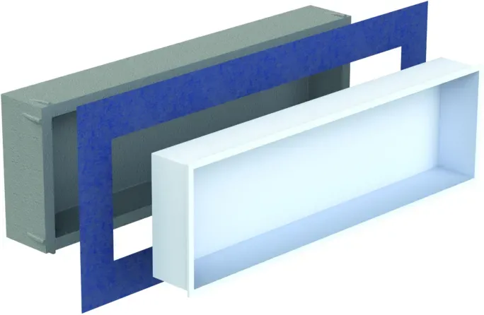 Schedel Multistar vision Nischeneinsatz BOX30100MR 300 x 1000 x 120 mm, mit Rahmen, bianco weiß