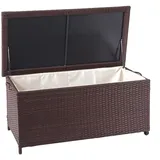 Poly-rattan Kissenbox Hhg 570, Gartentruhe Auflagenbox Truhe Premium Braun, 51x100x50cm 170l