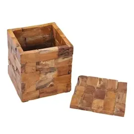 vidaXL Hocker mit Stauraum Massivholz Teak