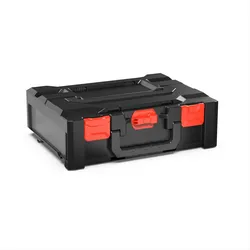 PROREGAL Werkzeugkoffer MetaBox M | HxBxT 14,5x34,5x45cm | 15 Liter | Mit Deck- & Frontgriff | ABS-Kunststoff | Verschlüsse Rot | Werkzeugkoffer