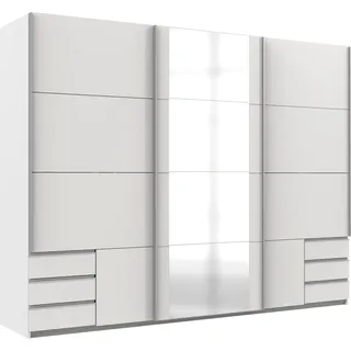 270 x 210 x 65 cm weiß/graphit mit Spiegel und Schubladen