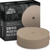 Coletti Bozeman Perkolator-Kaffeefilter 3,75 Zoll – 100 Scheiben-Kaffeefilter für Perkolatoren – Premium (Braun – Papier, 3,75 Zoll)