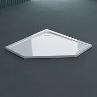 Doporro - Duschtasse Duschwanne Faro5W 100x100x4 flach inkl. Ablaufgarnitur