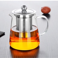 WINIAER Glas-Teekanne 750 ml Teekanne für eine Person, mit hitzebeständigem Edelstahl-Teesieb, perfekt für Tee