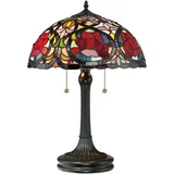 Tischlampe FARFALLA 8 Buntglas Ø41cm 58cm Tiffany Lampe Wohnzimmer Bodenleuchte