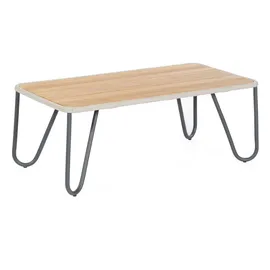 SonnenPartner Charité Gartentisch 120 x 60 x 45 cm Alu/Teakholz