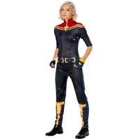 Rubies Marvel Captain Kostüm für Damen, Jumpsuit und 2 Stulpen, offizielles Marvel-Kostüm für Karneval, Weihnachten, Geburtstag, Partys und Halloween, L (44-46 EU)