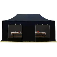 TOOLPORT Faltpavillon 3 x 6 m inkl. Seitenteile schwarz