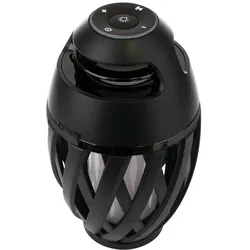 Tischleuchte Außenbereich Tischlampe Bluetooth Lautsprecher USB Feuereffekt LED