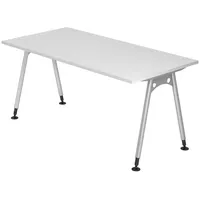 Bümö Schreibtisch Weiß, Nachbildung, Rechteckig, 160x74x80 cm, FSC Mix,