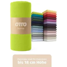 OTTO home Spannbettlaken Physalis Jersey 140 x 200 cm grün