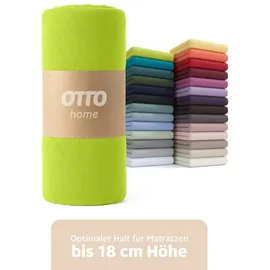 OTTO home Spannbettlaken Physalis Jersey 140 x 200 cm grün