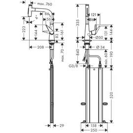 Hansgrohe Talis Select M51 edelstahl finish 73868800