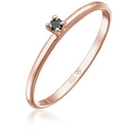 Elli DIAMONDS Solitär Schwarzer Diamant (0.015 ct) 750 Roségold Ringe Damen