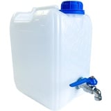 pokm toolsmarket - Wasserkanister mit Hahn, 5 Liter, Trinkwasser Kanister mit Zapfhahn Verzinkt, Wassertank BPA-frei, Wasserbehälter mit Schraubdeckel für Camping - Weiss Farbe