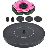 Neue Solar-lotus-gartenfontäne Mit 4 Düsen – Mini-außenfontäne Geeignet Für Vogelbäder, Aquarien Und Gärten, Rosa
