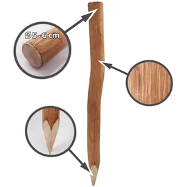 Aquagart 5m Komplett Set Staketenzaun 60cm hoch Lattenabstand 4-6cm mit 5 Holzpfosten 1,05m lang & Krampen