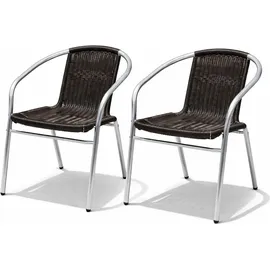 Mojawo Gartenstuhl 57 x 45 x 57 cm grau/schwarz 2 St.