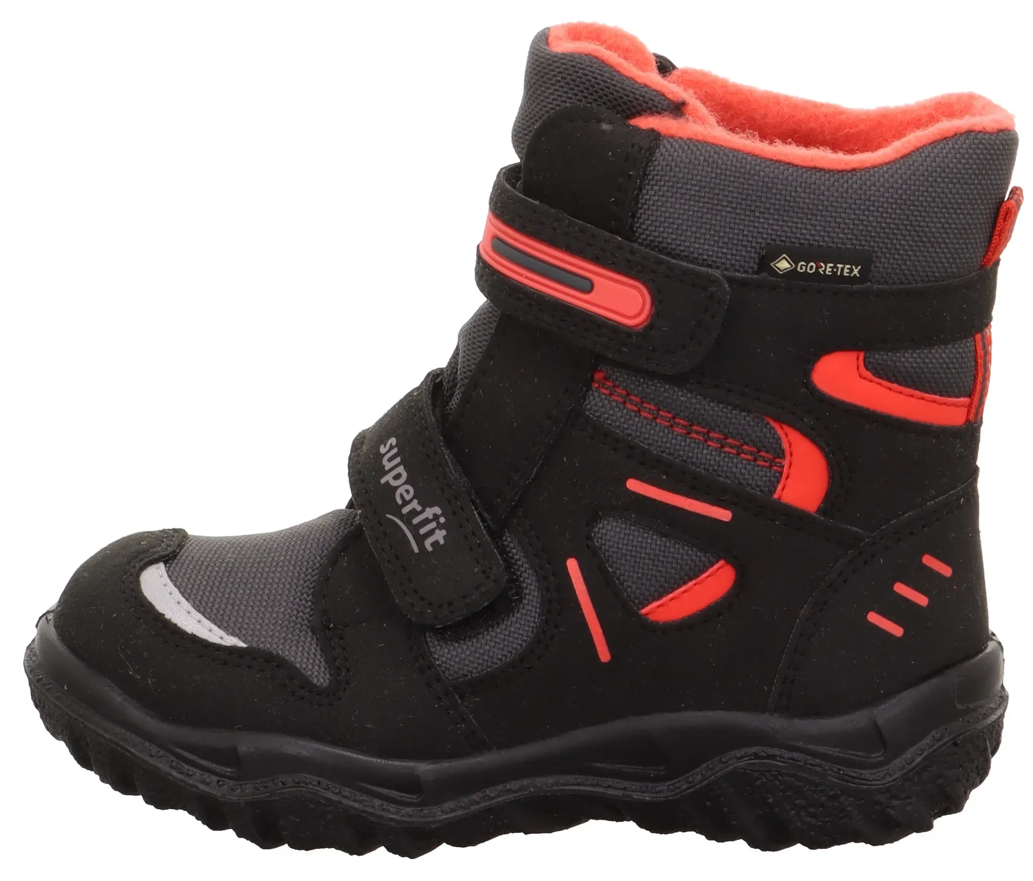 Klettboot SUPERFIT "HUSKY WMS: mittel" Gr. 33, schwarz (schwarz, rot) Kinder Schuhe Snowboots, Winterstiefel mit 2 Klettverschlüssen