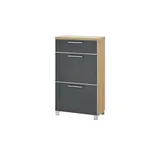 VOSS MÖBEL Santina 61 x 108 x 31 cm grau / grau lackiert