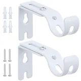 2 Stück Gardinenstange Halterung Vorhangstangen Halterungen Curtain Rod Holder Halterung Gardinenstange und 8 Zubehörteile für Türvorhangstange, Duschvorhangstange, Jalousien (weiß)