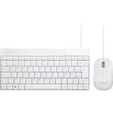 Perixx PERIDUO-212 DE, Mini USB-Tastatur und Maus Set, Weiß