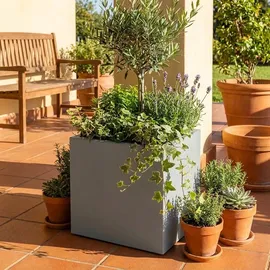 ethick Blumentopf Quadratisch 47 47 x 47 x 40 cm Grau