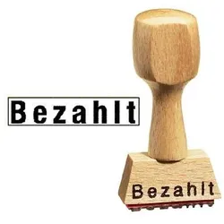 Textstempel "BEZAHLT"