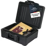 HMF Feuerfeste Dokumentenbox Din A4, Wasserdichte Geldkassette Abschließbar, 36,5 X 32 X 15,5 Cm, Schwarz