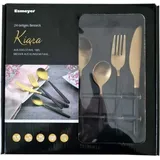 ESMEYER Besteck Set Kiara Edelstahl 24 tlg. Schwarz Gold 6 Personen