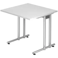 Bümö Schreibtisch Weiß, Nachbildung, Quadratisch, 80x72x80 cm, FSC Mix,