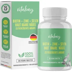 BIOTIN+ZINK+Selen Haut+Haare+Nägel vegan Tabletten 365 St.