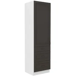Küchen Hochschrank 60 cm Stilo Grau Weiss Küchenzeile Küchenblock mit Schubladen