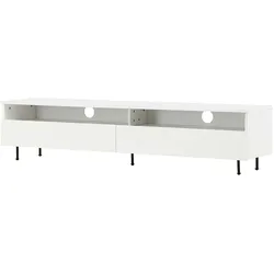 Ebuy24 Navarra TV Tisch 2 Schubladen, 2 Regale weiß.
