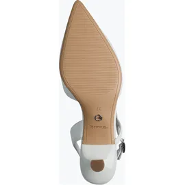 TAMARIS Damen Sling Pump mit Stilettoabsatz, weiß, 39 EU
