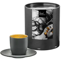 Eisch Cosmo COLLECT Gold/Grau Espressoglas mit Untertasse