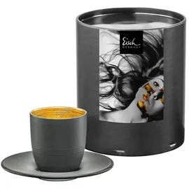 Eisch Cosmo COLLECT Gold/Grau Espressoglas mit Untertasse