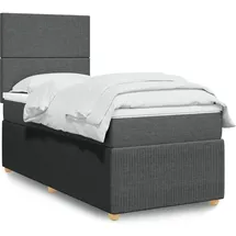 vidaXL Boxspringbett mit Matratze Dunkelgrau 140x200 cm Stoff