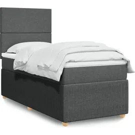 vidaXL Boxspringbett mit Matratze Dunkelgrau 140x200 cm Stoff