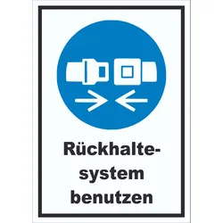 Rückhaltesystem benutzen Schild A3 (297x420mm)