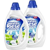 Weißer Riese Universal Gel 44 WL (2 x 22 Waschladungen), Vollwaschmittel sorgt für strahlend saubere Wäsche & wirkt riesig stark gegen Flecken, Kalt-Aktiv schon ab 20° C, 100% recycelbar*