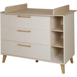 roba Wickelkommode Jil mit Schubladen - Soft-Close Technik - Abnehmbarer Wickelaufsatz - Umbaubar zum Sideboard - Cashmere/Chestnut