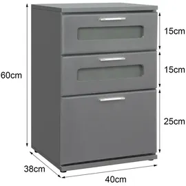 ML-Design Nachttisch Grau 40x60x38 cm, Schlafzimmer Nachttische