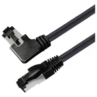 Maxtrack TI51-1L RJ45 Patchkabel CAT 8.1 S/FTP 1m Schwarz 90° nach rechts gewinkelt, Einzelschirm 1St.