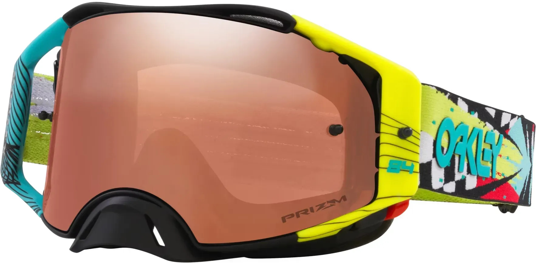 Oakley Airbrake MX Jeffrey Herlings Series, Crossbrille Prizm - Gelb/Türkis/Rot/Weiß Kupfer-Getönt