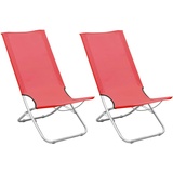 vidaXL Strandstuhl 48 x 82 x 84 cm rot klappbar 2 St.