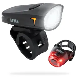 AARON LUX Fahrradlicht Set - StVZO zugelassen - Front- und Rücklicht