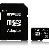 Silicon Power microSDHC 8GB Class 10 UHS-I + SD-Adapter