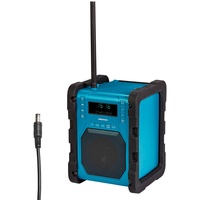 MEDION P66098 DAB+ Baustellenradio mit Bluetooth Funktion, USB, AUX, Kopfhöreranschluss, PLL UKW, RDS, integrierter Akku Blau